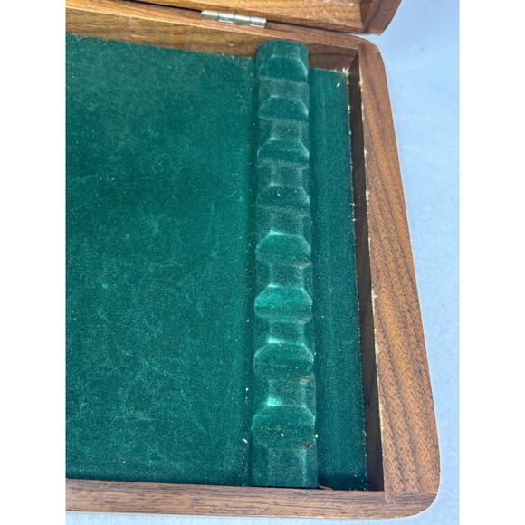 Vtg Cutco Mahogany Steak Knife Box Green Felt New Kensington 9 1/4” X 7.5” EMPTY - Picture 3 of 6
